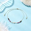 Adjustable Natural Quartz Crystal & Ruby & Garnet Braided Bead Bracelets for Women BJEW-JB11619-02-1