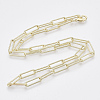 Brass Textured Paperclip Chain Necklace Making MAK-S072-01A-LG-2
