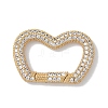 Rack Plating Brass Micro Pave Cubic Zirconia Spring Gate Rings Clasps KK-NH0002-11G-01-1