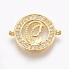 Brass Micro Pave Cubic Zirconia Links ZIRC-O026-15G-NR-1