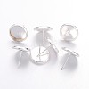 Brass Stud Earring Settings LS-IFIN-Q006-10mm-S-NF-1
