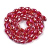 Opaque Solid Color Electroplate Glass Beads Strands EGLA-N013-P8mm-B07-2