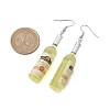 Wine Bottle Resin Dangle Earrings EJEW-JE05878-01-3