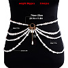 Zinc Alloy and Imitation Pearl Round Beaded Multi-Layered Waist Belly Chains for Women FS-WG06AFB-01-4