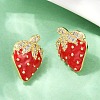 Brass Micro Pave Clear Cubic Zirconia Stud Earrings EJEW-F895-27C-01G-1