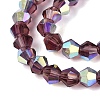 AB Color Plated Transparent Glass Beads Strands GLAA-G127-01-02S-4