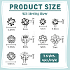 20Pcs 5 Styles Retro 925 Sterling Silver Bead Caps STER-BC0004-10-2
