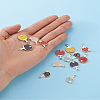 Craftdady 14Pcs 7 Style Zinc Alloy Enamel Pendants ENAM-CD0001-26-20