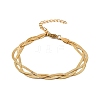 304 Stainless Steel Herringbone Chains Bracelets for Women BJEW-B137-02G-4