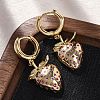 Brass Micro Pave Cubic Zirconia Hoop Earrings EJEW-R016-23G-1