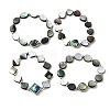 Abalone Shell Beads Stretch Bracelets BJEW-D315-03P-2
