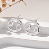 S925 Sterling Silver Stud Earrings EJEW-K303-01S-04-1