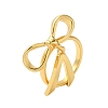 Bowknot Brass Finger Open Cuff Rings for Women RJEW-A048-28G-1