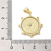 Sun with Heart Brass Micro Pave Cubic Zirconia Pendants KK-K385-077G-4