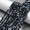 Opaque Solid Color Electroplate Glass Beads Strands EGLA-A039-P2mm-A17-4