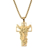 201 Stainless Steel Religion Pendant Box Chain Necklaces for Women NJEW-U018-02G-04-1