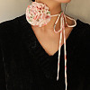 Flower Pattern Fabric Rose Tie Choker Necklaces for Women NJEW-Z022-01F-1