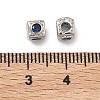 Cube Brass Micro Pave Cubic Zirconia Beads KK-B170-03P-4