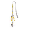 Natural Quartz Crystal Round Beads & Alloy Angel Bookmarks AJEW-TA00054-2