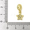 Rack Plating Brass Micro Pave Clear Cubic Zirconia European Dangle Pendants KK-Z067-27G-3