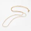 Eco-Friendly Rack Plating Brass Chain Necklaces MAK-G002-05G-A-FF-2