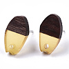 Transparent Resin & Walnut Wood Stud Earring Findings MAK-N032-010A-A02-2