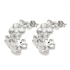 Brass Micro Pave Cubic Zirconia Stud Earrings for Women KK-CBA760A-08P-4