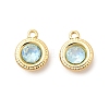 Brass Glass Charms KK-P340-11G-03-1