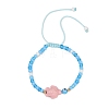Tortoise Synthetic Turquoise Braided Bead Bracelets for Women BJEW-JB11694-2