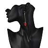 Handmade Lampwork Tassel Dangle Earrings EJEW-TA00658-3