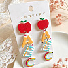 Teachers' Day Printed Acrylic Stud Dangle Earrings WG18C88-01-3