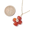 Natural Carnelian(Dyed and Heated) Clover Shamrock Pendant Necklaces NJEW-JN05170-03-4