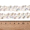 Baking Paint Electroplate Transparent Glass Beads Strands EGLA-Q136-03A-02-4