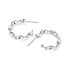 Rhodium Plated 925 Sterling Silver Stud Earrings EJEW-K258-22P-2