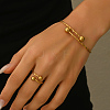 Stainless Steel Round Cuff Bangle & Rings Sets for Women XN0505-2