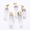 Natural Quartz Crystal Pointed Pendants X-G-D140-16G-1