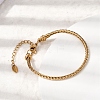 304 Stainless Steel Wheat Chains Bracelets for Women BJEW-A158-02A-G-3