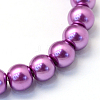 Baking Paint Pearlized Glass Pearl Round Bead Strands LS-HY-Q003-10mm-16-2