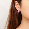 304 Stainless Steel Enamel Stud Earrings for Women AU7915-3-3
