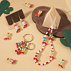 5Pcs Boot Baking Paint Glass Enamel  Beads LAMP-TADJ0001-08A-6