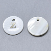 Natural White Shell Mother of Pearl Shell Charms SSHEL-N036-053Z-1