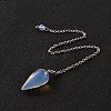 Teardrop Platinum Tone Brass Opalite Dowsing Pendulums X-MAK-M015-03I-1