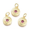 Brass Micro Pave Cubic Zirconia Pendants KK-P187-17G-G-1