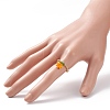 Glass & Brass Braided Fruit Finger Ring for Women RJEW-TA00047-04-3