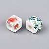 Printed Handmade Porcelain European Beads PORC-Q007-11-3
