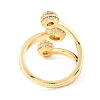 Brass Micro Pave Clear Cubic Zirconia Cuff Rings RJEW-K233-59G-2