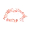 Synthetic Cherry Quartz Glass Chips Beaded Stretch Bracelet for Women PW-WG72437-13-1