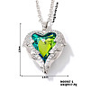 Shiny Gradient Crystal Ocean Heart Pendant Necklace with Full Rhinestone PF5325-1-1