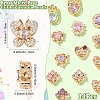 2Pcs 2 Colors Brass Micro Pave Cubic Zirconia Beads KK-YW0003-04-3