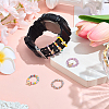 6Pcs 2 Styles Alloy & Glass Beaded Decorative Rings for Smartwatch Band AJEW-CP0009-95-4